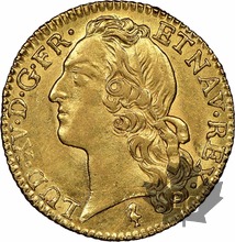 FRANCE-1745 W-Louis d&#039;or au bandeau-Louis XV-PCGS AU58