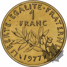 FRANCE-1977-Piéfort OR 1 Franc Semeuse-NGC PF65
