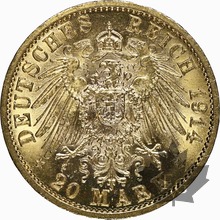 Allemagne-1914 A-20 Marks-Prussia-NGC MS63