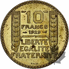 FRANCE-1929-10 FRANCS ESSAI-Turin-FDC-NGC MS 64