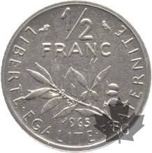 FRANCE-1965-Piéfort 1/2 FRANC-SEMEUSE-PCGS SP67