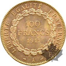 FRANCE-1911-100 FRANCS-IIIEME REPUBLIQUE-SUP-FDC
