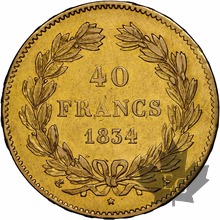 FRANCE-1834-40 FRANCS LOUIS PHILIPPE I -Superbe