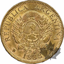 ARGENTINE-1888-5 Pesos-NGC AU 55