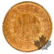 FRANCE-1898-20 Francs-PCGS MS66