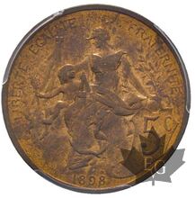 FRANCE-1898-5 centimes-Troisième République-PCGS MS64RB