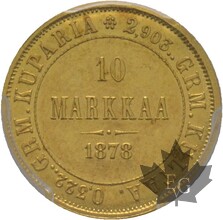 FINLANDE-1878S-10 MARKKAA-PCGS MS62
