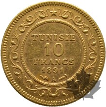 TUNISIE-1891-10 FRANCS-Protectorat français-TTB