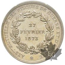 FRANCE-1873-JETON-RISQUES DE GUERRE ET D&#039;EMEUTE-PCGS MS61