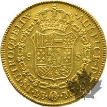 PERU-1774-8 ESCUDOS-CARLOS III-TTB
