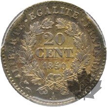 FRANCE-1850-A-20 CENTIMES-PCGS MS 65