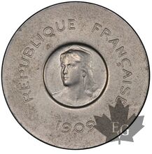 FRANCE-1909-Piéfort de 25 centimes par Rude-PCGS SP62