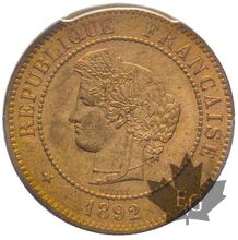 FRANCE-1892A-5 centimes Cérès-PCGS MS64 RD