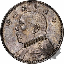 CHINE-Year 3-1914-DOLLAR-Superbe