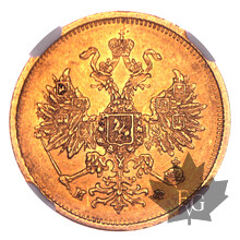 RUSSIE-1878CNB-5 ROUBLES-ALEXANDRE II-NGC AU58