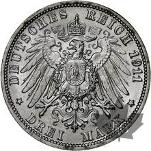 ALLEMAGNE-1911F-3 MARK-GUILLAUME II-NGC MS64