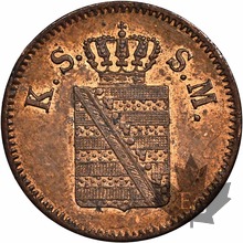 ALLEMAGNE-1859 F- SAXE SAXONY-1 PFENNIG-NGC MS 63 RB