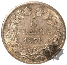 FRANCE-1838-A-5 FRANCS-LOUIS PHILIPPE I-NGC MS64 FDC
