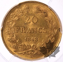 FRANCE-1848-A-20 FRANCS-LOUIS PHILIPPE I-PCGS MS63-FDC