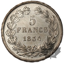 FRANCE-1834W-5 FRANCS-LOUIS PHILIPPE I-presque FDC