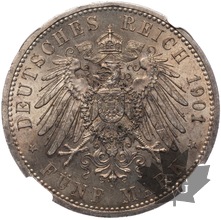 ALLEMAGNE-1901A-5 MARK-GUILLAUME II-NGC MS64