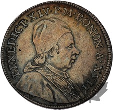 ITALIE-1756-SCUDO-BENOIT XIV-PR TTB