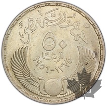 EGYPTE-AH1375-1956-50 PIASTRES-MS63