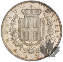ITALIE-1874-M-5 LIRE-VITTORIO EMANUELE II-MS63