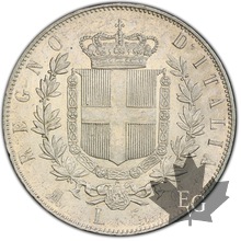 ITALIE-1875-M-5 LIRE-VICTOR EMMANUEL II-AU58