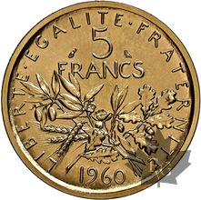 FRANCE-1960-5 FRANCS-PIEFORT-NGC MS65