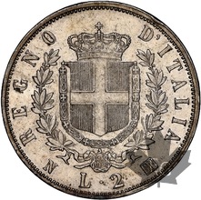 ITALIE-1863N-2 LIRE-Vittorio Emanuele II-NGC MS61