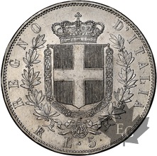 ITALIE-1870R-5 LIRE-Vittorio Emanuele II-NGC MS61