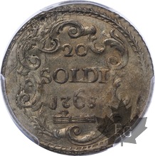 CORSICA-1768-20 SOLDI-PASCAL PAOLI-PCGS AU55