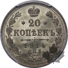 RUSSIE-1914-20 KOPECKS-NICOLAS II-PCGS MS66