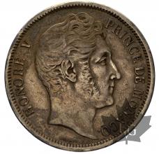 MONACO-1837-5 Francs-pr TTB