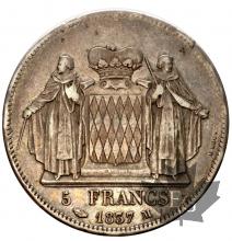 MONACO-1837-5 Francs-TB-TTB