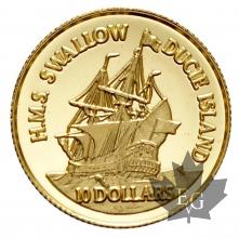 PITCAIRN ISLAND-1999-10 DOLLARS-HMS SWALLOW-PROOF