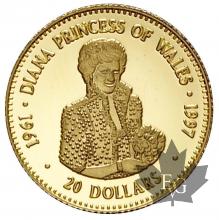 TUVALU-1997-20 DOLLARS-PRINCESSE DIANA-PROOF