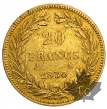 FRANCE-1830A-20 FRANCS-LOUIS PHILIPPE I-TTB
