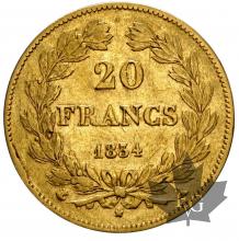 FRANCE-1834A-20 FRANCS-LOUIS PHILIPPE-TTB