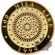 ITALIE-1999-100.000 LIRE OR-PROOF