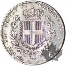 ITALIE-1842G-5 Lire-CARLO-ALBERTO-TTB