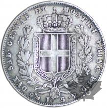 ITALIE-1845G-5 Lire-CARLO-ALBERTO-GENOVA-prTTB