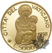 VATICAN- 1998- 50.000 LIRE ORO