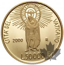 VATICAN- 2000- 50.000 LIRE ORO
