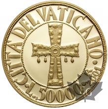VATICAN- 2001- 50.000 LIRE ORO
