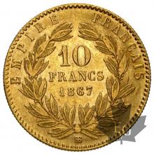 FRANCE-1867BB-10 FRANCS-pr SUP