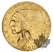 USA-1910-2 1/2 DOLLARS-INDIAN HEAD-SUP-FDC