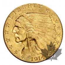 USA-1914-2 1/2 DOLLARS-INDIAN HEAD-SUP-FDC