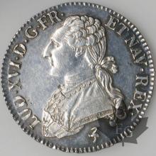 FRANCE-1791A-1/2 Ecu-Louis XVI